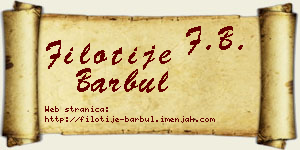 Filotije Barbul vizit kartica